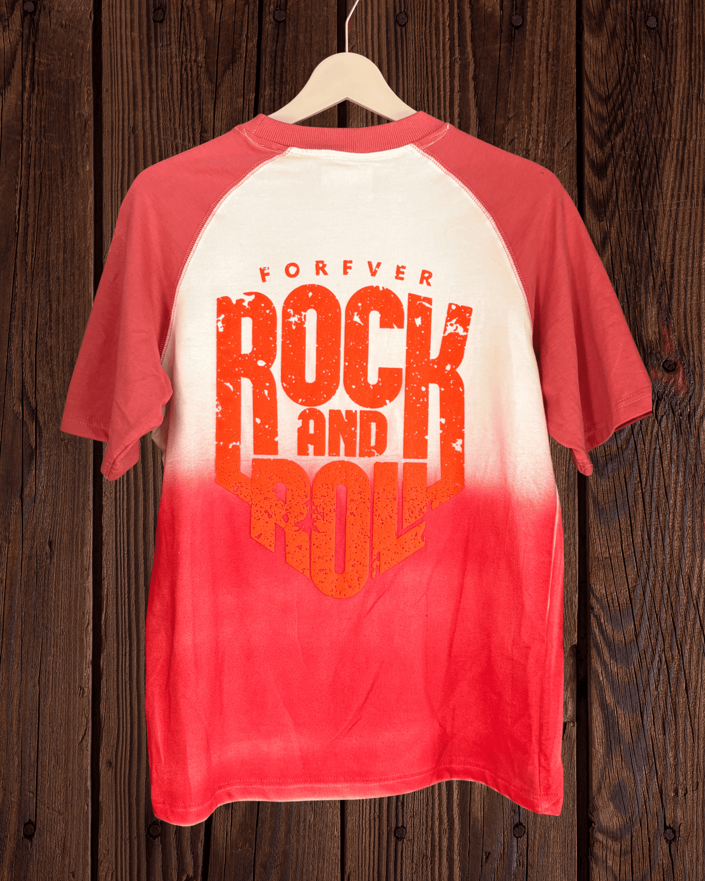 Acid spray gradient red oversized T shirt