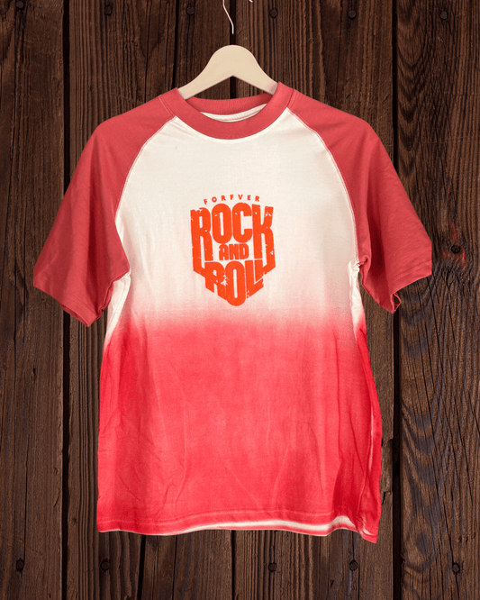 Acid spray gradient red oversized T shirt