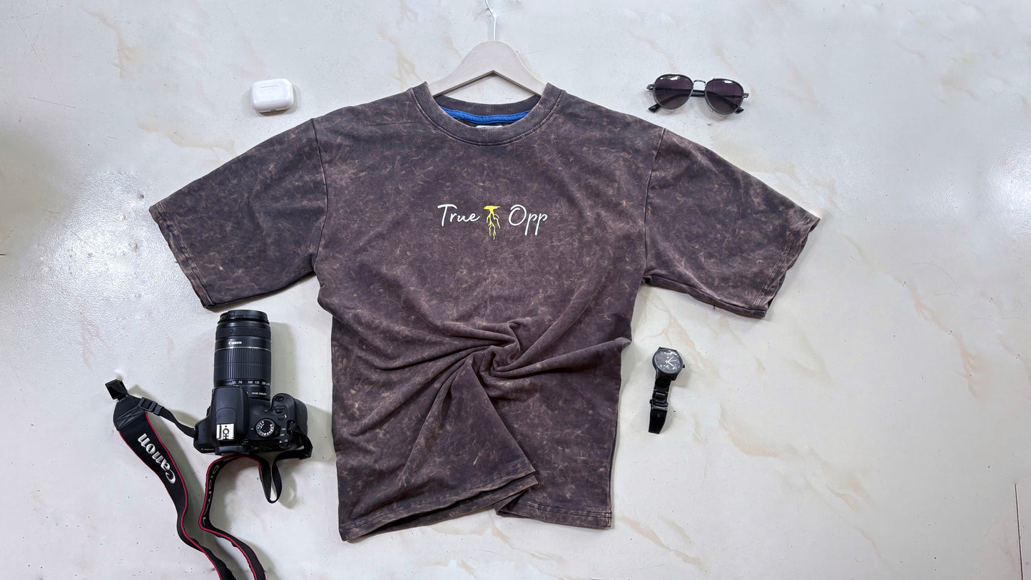 Dark grey acid wash T-shirt