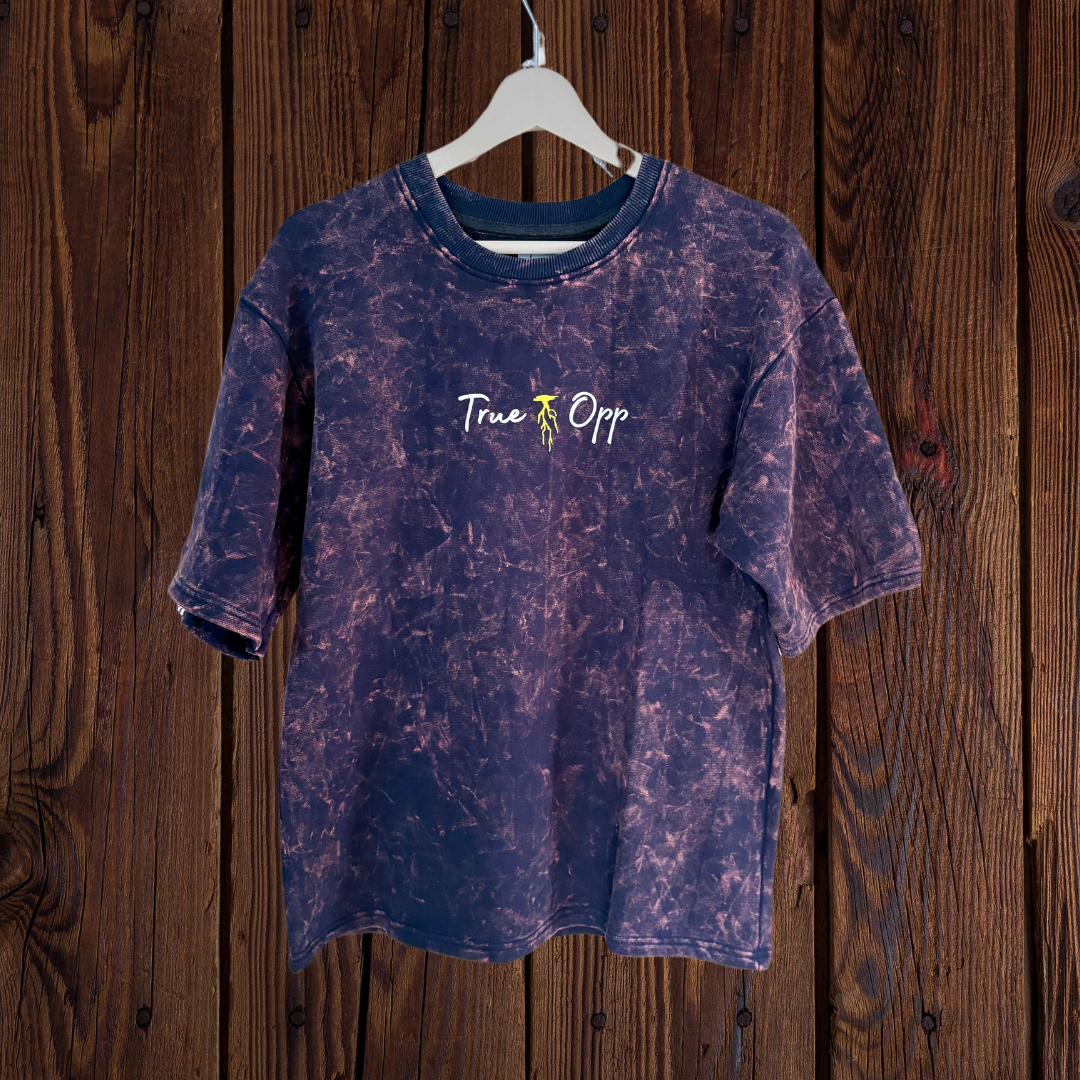 Navy blush acid wash over sized T-shirt