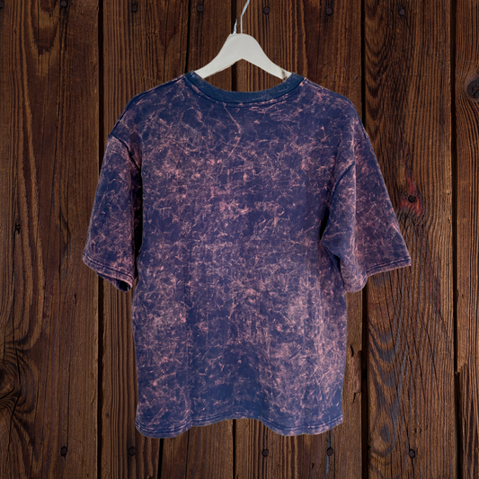 Navy blush acid wash over sized T-shirt