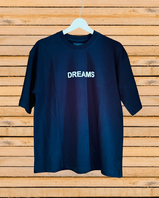Black printed oversized T shirt 260gsm