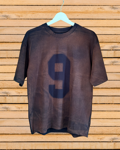 Brown acid wash oversized T-shirt 260gsm