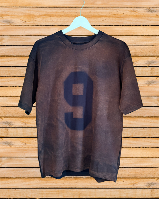 Brown acid wash oversized T-shirt 260gsm