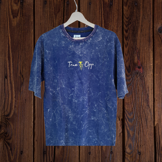 Denim blue acid wash T-shirt