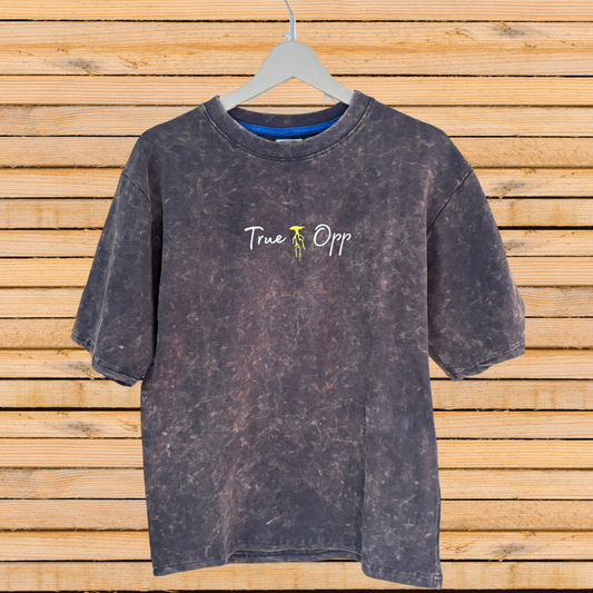 Dark grey acid wash T-shirt