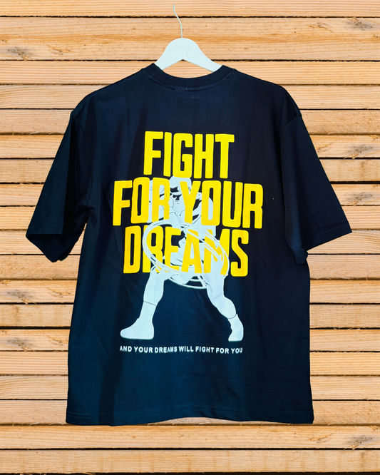Black printed oversized T shirt 260gsm